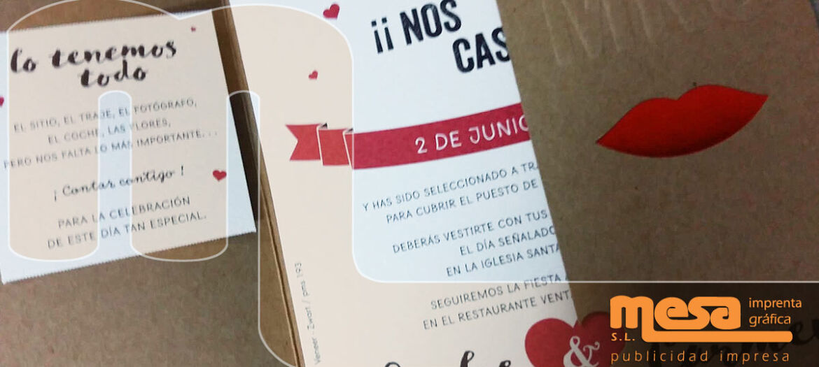Tarjetones de boda originales